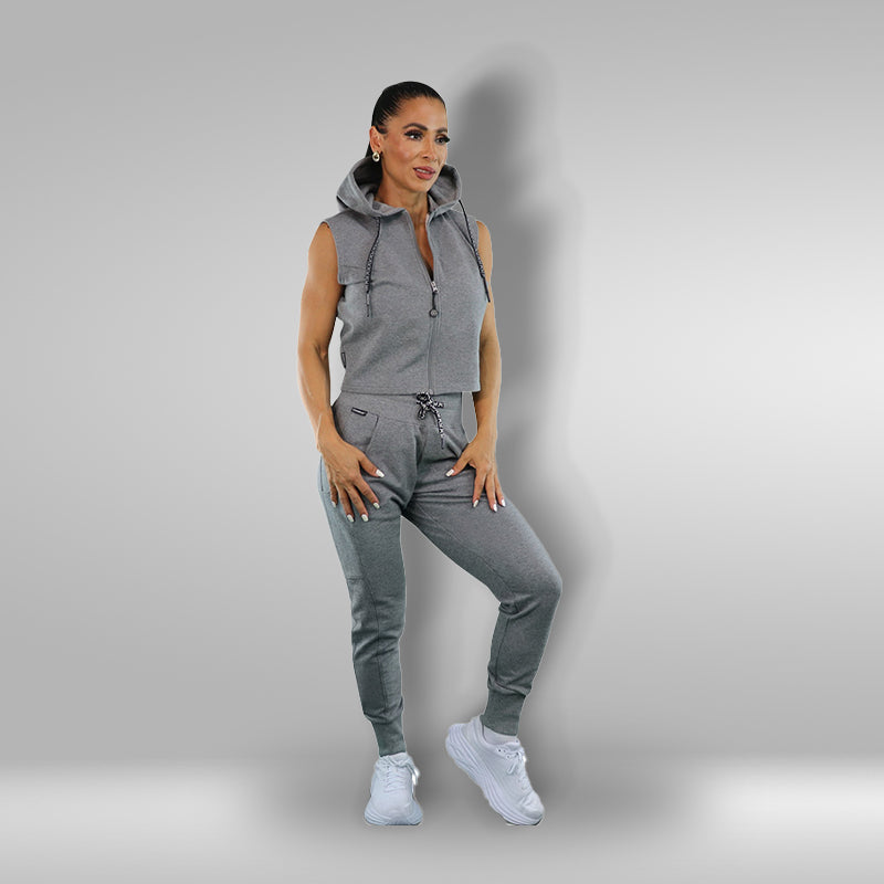 Pretty Hoodie Sleeveless Zip Front