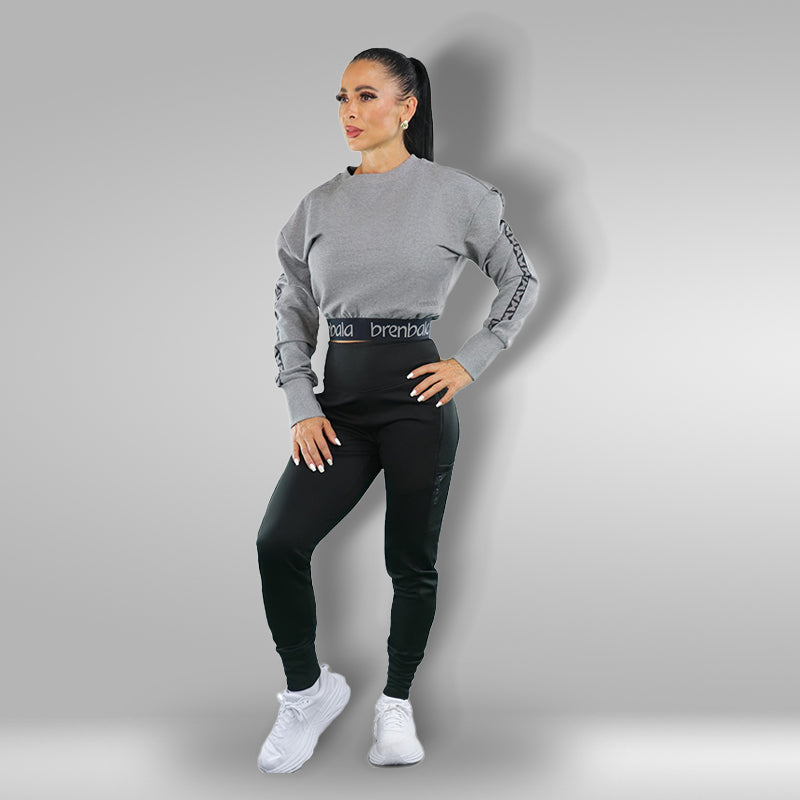 Prized Crew Pullover With Elastic Bottom