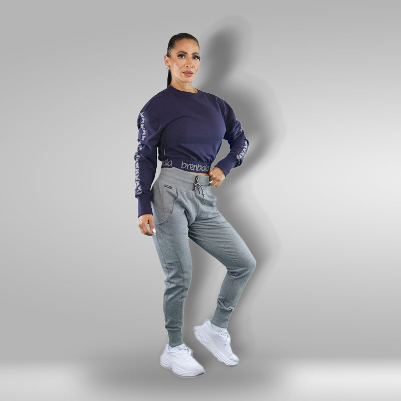 Prized Crew Pullover With Elastic Bottom